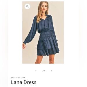RESET by Jane - Long Sleeve Teal Blue Dress